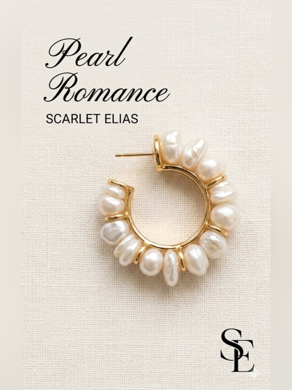 Gold Hoop Earrings with White Pearl Chip Accents - Women Jewelry